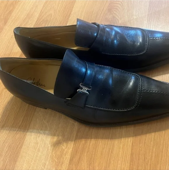 Black Cole Haan Men's Leather Loafers Size 12 - Picture 5 of 9